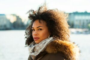 Woman Wearing Black and Brown Coat